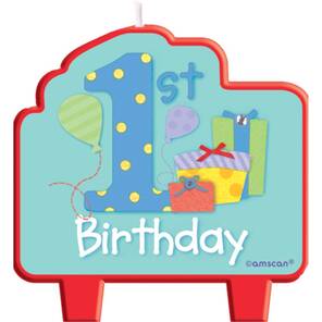 AMSCAN Chandelle - Doğum Günü Mumu Mavi