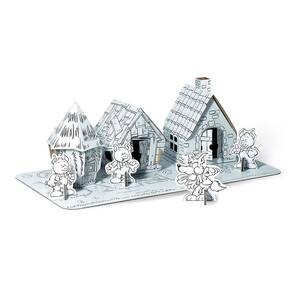 CALAFANT - Boyamalı Karton Set - 3 Küçük Domuzcuk