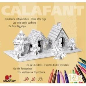 CALAFANT - Boyamalı Karton Set - 3 Küçük Domuzcuk