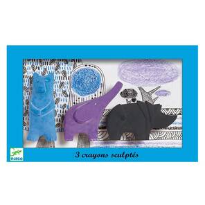 DJECO - 3'lü Pastel Boya / Ayı, Fil, Gergedan