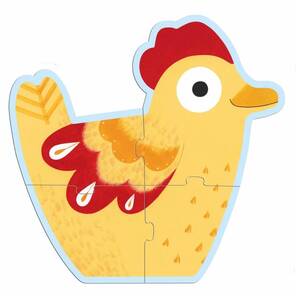 DJECO - Bebek Yapboz - Çiftlikte - 4+6+9 Parça