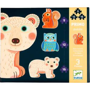 DJECO - Bebek Yapboz - Ormanda - 9+12+16 Parça