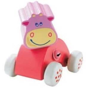 HABA - Tekerlekli Ahşap Sevimli İnek