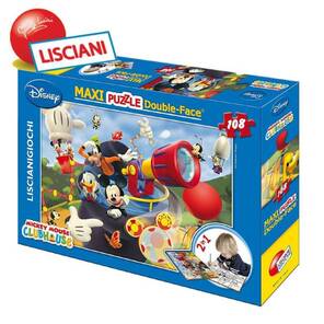 LISCIANI - Disney Mickey Kulüp Evi Maxi Çift Yüzlü Yapboz - 108 Parça