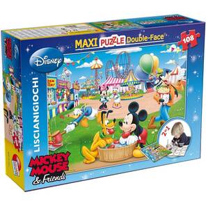 LISCIANI - Disney Mickey Maxi Çift Yüzlü Yapboz - 108 Parça