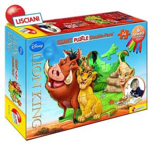 LISCIANI - Disney Simba Çift Yüzlü Yapboz/Boyama - 34 Parça