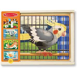 M&D 12'li 4 Ahşap Yapboz - Evcil Hayvanlar