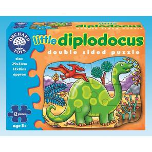 ORHCARD - Küçük Diplodocus - 12 Parça Çift Taraflı Yapboz