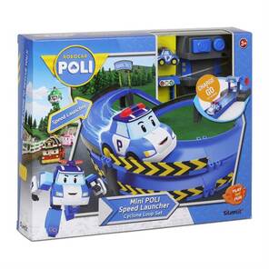 Robocar Poli Fırlatıcılı ve Dönemeçli Yol Seti